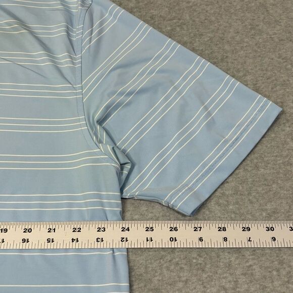 Peter Millar Summer Comfort Mens Polo Golf Shirt Size XL Light Blue Striped Top - Picture 5 of 7